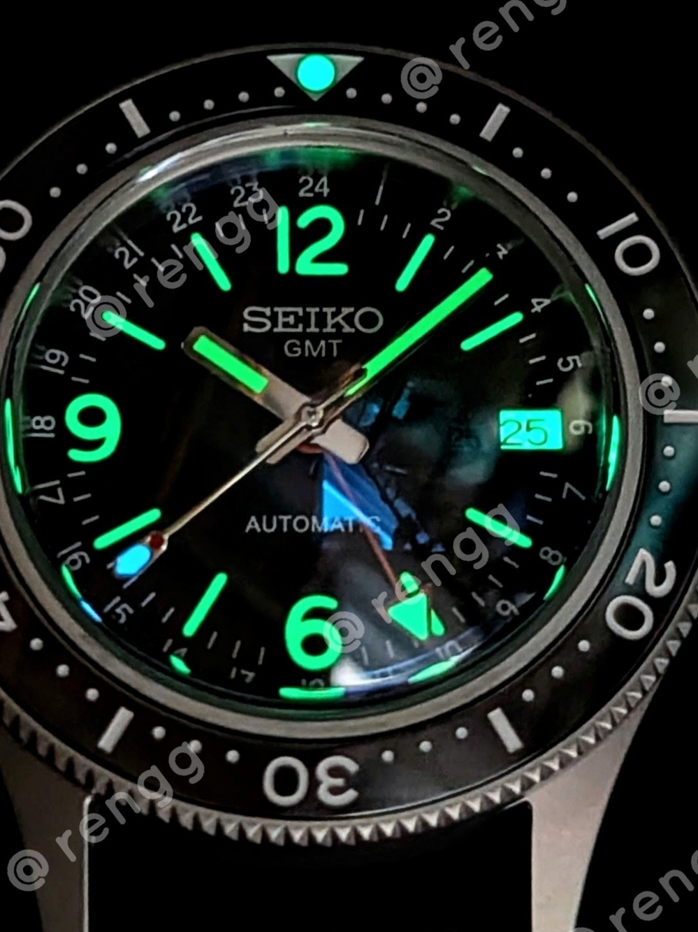Titanium Black Seiko GMT Automatic Fathom Diver Mod Watch 40mm Dome Sapphire - Picture 2 of 8